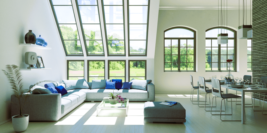 Natural light from windows in the interior